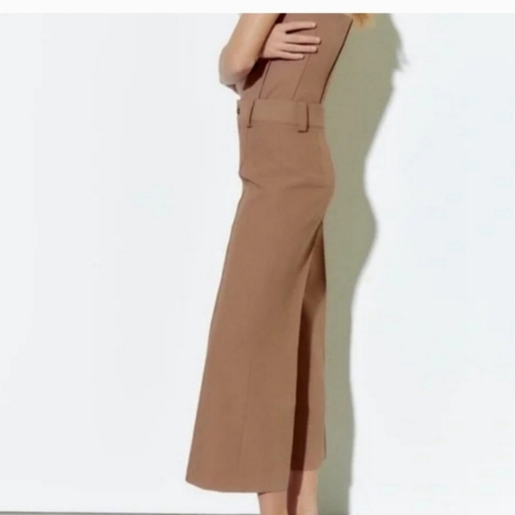 NEW ZARA Francoise Culotte wide leg XXL in Camel - Picture 1 of 11